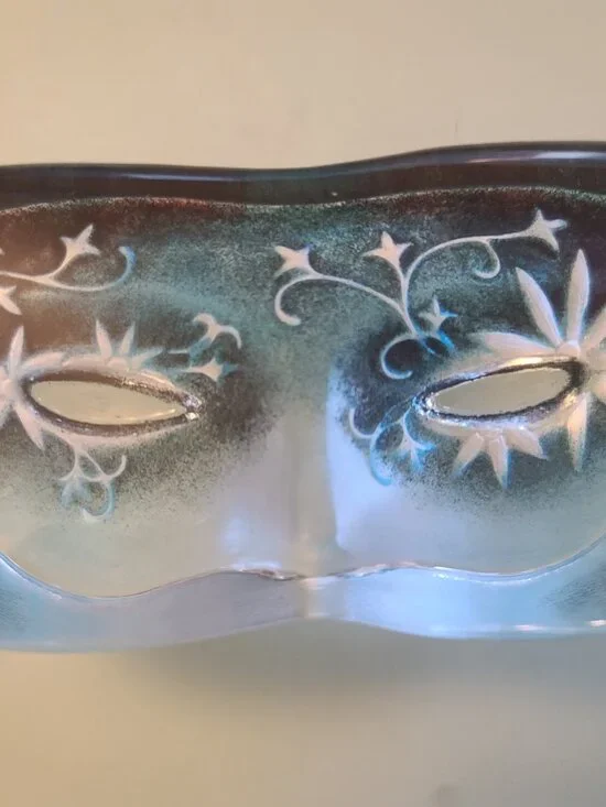 Black and blue etched glass mask art - Picture 5 of 5